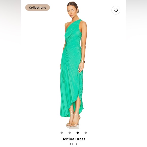 A.L.C Delfina Dress - Deep Mint - Picture 3 of 7